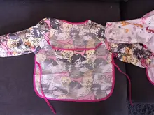 Baberos de Bandana para bebé, Baberos coloridos de dibujos animados, impermeables, para comer, dibujo de manga larga, delantal de autoalimentación para bebé