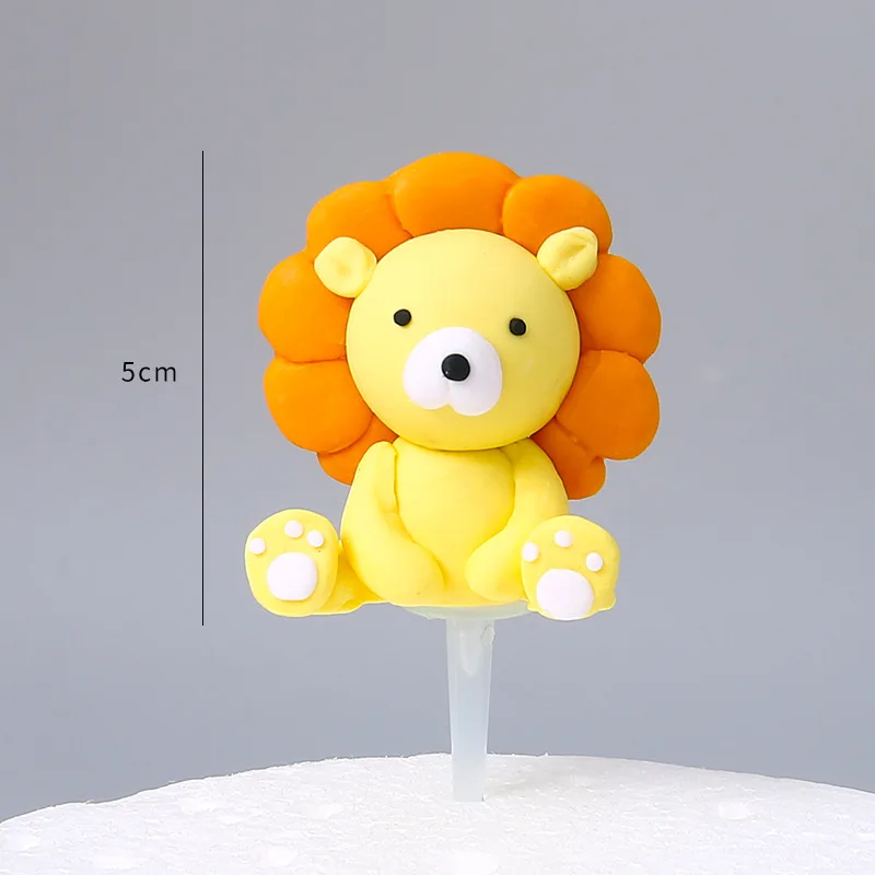 Party Decorations Safari Animals Decoration Birthday Jungle Safari Decoration Summer Kids party Jungle Cake Topper Decor Lion Panda Doll