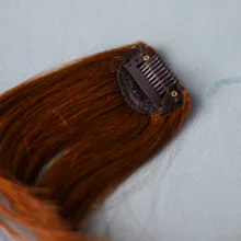 Isheeny negro marrón Remy flequillo Clip en flequillo de cabello humano 10g Natural Delgado Clip flequillo pieza