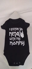 Body de manga corta para bebé recién nacido, mono de cuerpo completo con escucha de Metal con mi papá y mamá