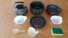 Widesea utensilios de cocina de Camping Al Aire Libre juego de utensilios de camping vajilla de cocina set vajilla viajes Cubiertos Utensilios senderismo de picnic conjunto