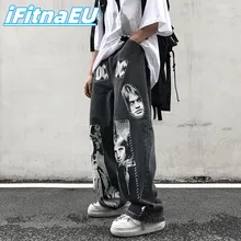 

Goth Pants Jeans Baggy Streetwear Men Black Man Capris Oversize Hip Hop Trendyol Casual Denim Women Men's Trousers Y2k Gothic