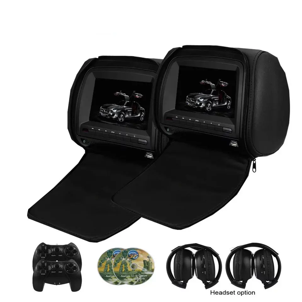 Комплект подголовников со встроенным DVD плеером и LCD монитором 7\ воспроизведение видео и фото материалов в автомобиле для пас Комплект подголовников со встроенным DVD плеером и LCD монитором 7\ воспроизведение видео и фото материалов в автомобиле для пас