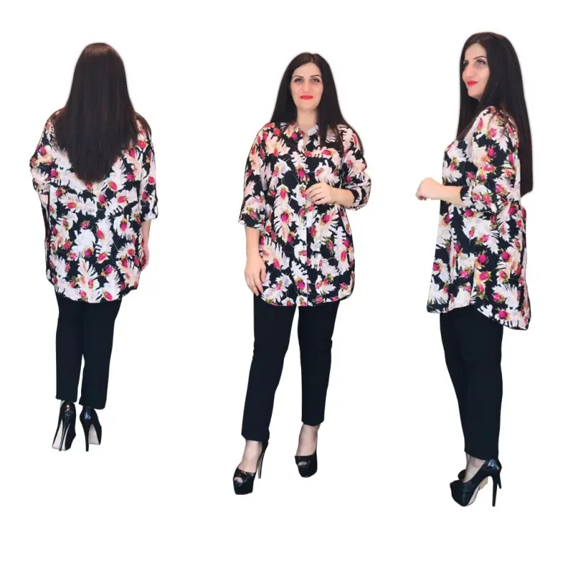 

Ghada Rose Bud Pattern Shirt 17066