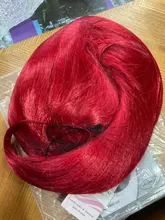 HANNE-Peluca de fiesta larga y recta para mujer, color rojo/Verde/azul/morado, fibra resistente al calor, aspecto Natural