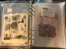 Archivador de fotos A5 A6, productos de almacenamiento, pegatinas de inserción, carpeta de folletos en espiral, 8 Uds., hojas internas, bolsa con cremallera