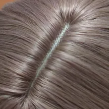AISI QUEENS corto marrón peluca pelucas sintéticas con flequillo para las mujeres púrpura de la onda de agua Natural Bob pelucas resistente al calor falso pelo