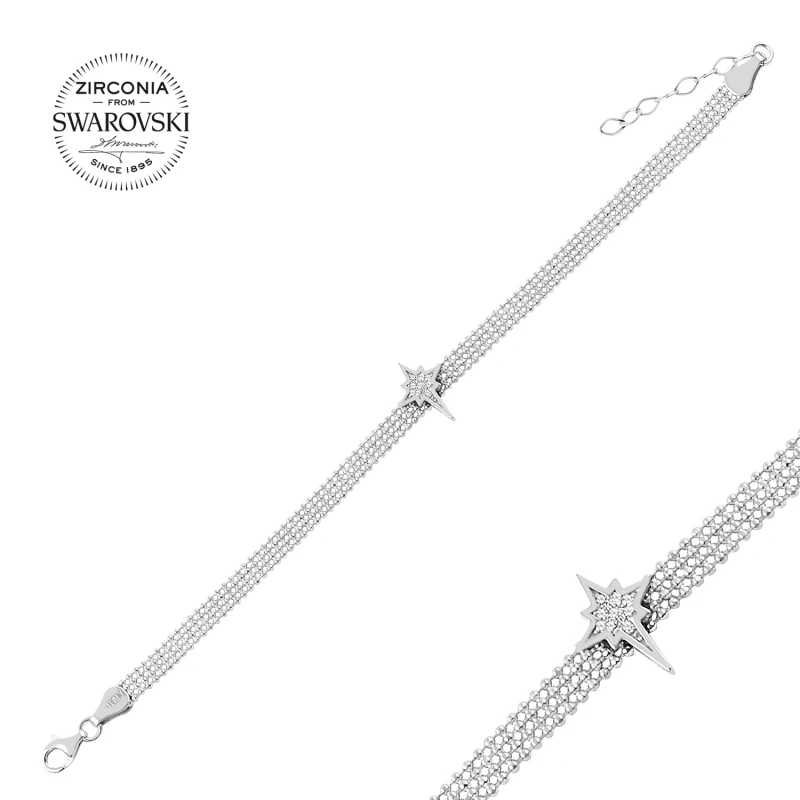 

Silver 925 Sterling Swarovski Zirconia Gemstone Bracelet