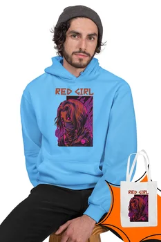 

Angemiel Wear Red Girl Blue Men 'S Hooded Sweatshirt Bags Kombin