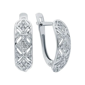 

Silver earrings with cubic zirconia sunlight sample 925