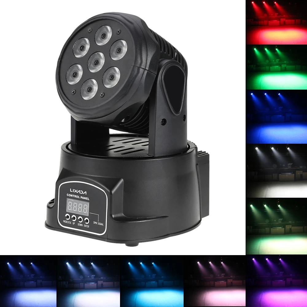 Luz de discoteca DMX RGBW, foco LED de escenario con cabezal móvil