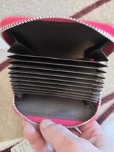 PURDORED 1 pc hombres de negocios titular de la tarjeta de cuero genuino titular de la tarjeta de crédito de las mujeres de la cremallera bolsillo tarjetero Unisex cremallera monedero de la moneda