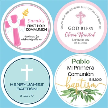 

First Communion Cross Stickers Personalized First Holy Communion Favor Tags First Communion Stickers