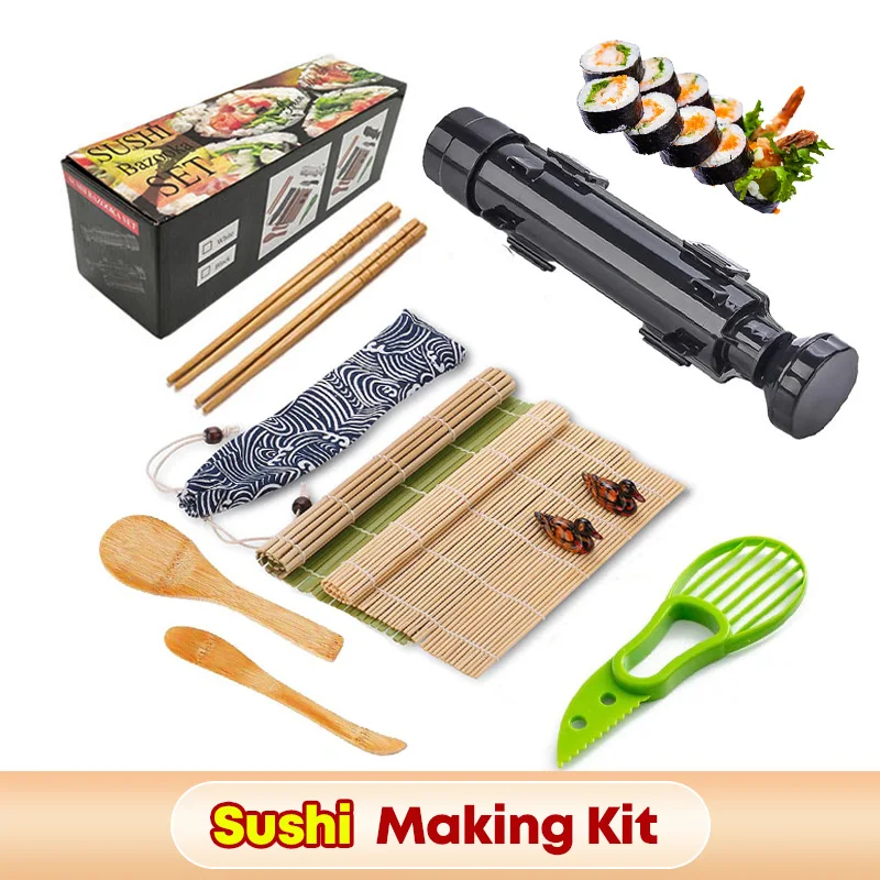 Sushi Roll Maker Set DIY Making Kitchen Supplies Multifunctional Mould Curtain Tools Onigiri Mold Kit | Дом и - Цена: 326,24 - 1 258,01 руб.