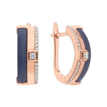 

Silver earrings with ceramics and cubic zirconia sunlight sample 925