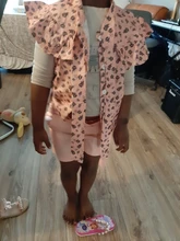 Ropa para niñas pequeñas, 2 uds., verano 2021, con estampado Floral, volantes, Bowknot, sin mangas, Tops + pantalones cortos de cintura alta