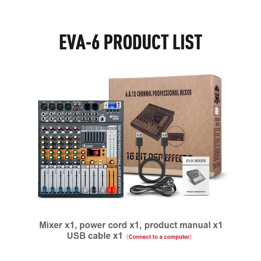 Debra Audio EVA-6 6 Channel Audio MixerDJ &