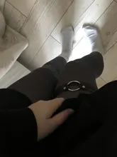 Tobillera de piel sintética con cabeza de gatito, cadena para las piernas, con corazón Sexy, Punk, amor, liga para las piernas, arnés redondo, negro, ajustable