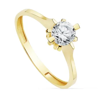 

Solitaire 18k gold cubic zirconia 5mm. Claws smooth [AC0182]