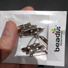 50 Uds. De pasadores de 15, 20, 25, 30, 35mm, 5 colores, Clip de broche Base de bloqueo seguro en blanco, Base del broche para joyería DIY