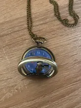 Reloj de bolsillo clásico del Principito para niños y niñas, reloj de cuarzo Vintage de bronce azul, regalos populares