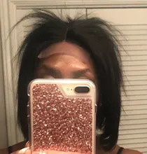 Siyun mostrar Bob corto pelucas 4x4 de cierre de encaje peluca recto brasileño pelucas de cabello humano para las mujeres negras 150% Perruque Cheveux Humain