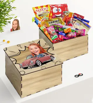 

Tailor-made In Wooden Box Lady Driver Caricature Of Nostalgic Lezzetler Gift set