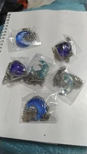 Necklace Fashion Jewelry Cloud-Chain Gifts Moon Pendant Rould-Ball Transparent Blue Sky