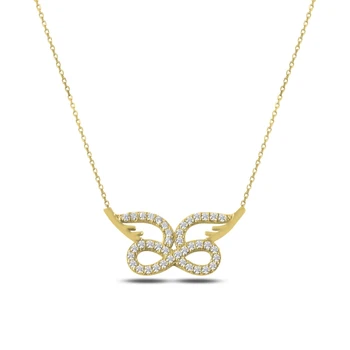 

Silver 925 Sterling Zircon Cubic Zirconia Infinity Necklace