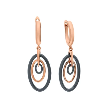 

Silver earrings with ceramics and cubic zirconia sunlight sample 925 test