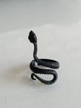 1 Uds estereoscópica nuevo Retro Punk muy grandes anillo de serpiente de la personalidad de la moda serpiente anillo ajustable con apertura de la joyería como regalo