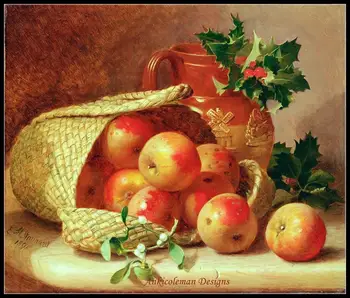 

Embroidery Counted Cross Stitch Kits Needlework Crafts 14 ct Aida DIY Arts Handmade Decor - Still Life with Holly and Mistletoe