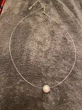 Collar con colgante de estrella de línea de pesca transparente para mujer, gargantilla de corazón Invisible de Color plateado, cadena de eslabones