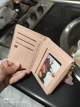 Billetera corta con cremallera para mujer, monedero con paneles a la moda, tarjetero de cuero