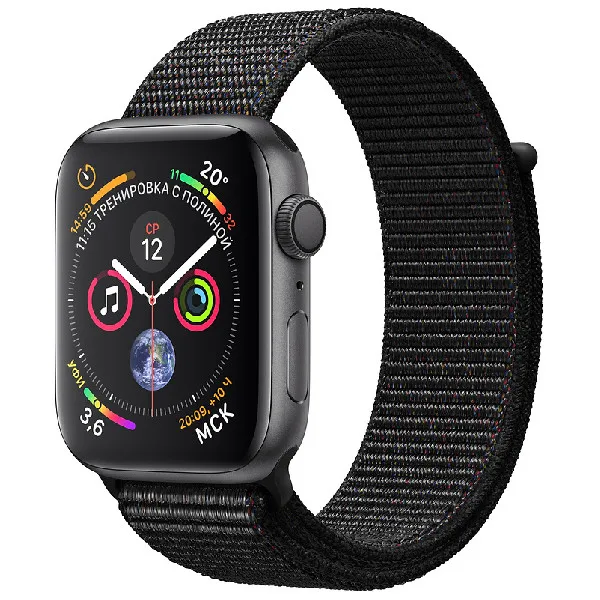 Часы Apple Watch Series 4 GPS 40 mm Space Grey Aluminium Case with Black Sport Loop (MU672RU/A) |