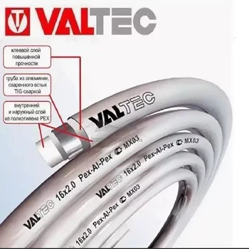 

Pipe металлопластиковая (металлополимерная) valtec PEX-AL-PEX 16 x2, 0mm/200 meters