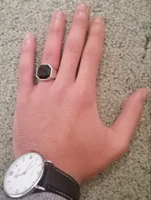 Anillo cuadrado de resina negra para hombre y mujer, joyería de dedo plateado, anillos Vintage de moda para parejas, anillos de boda para mujer