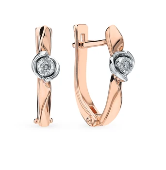 

Gold earrings with diamonds sunlight sample 585