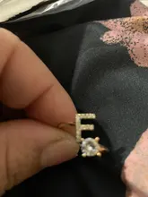 A-Z Unisex de Color dorado, 26 letras iniciales, anillos con nombre, aleación geométrica con diamantes de imitación, anillos de dedo de puño abierto, joyería de compromiso