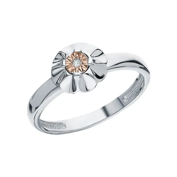 

Silver ring with diamonds sunlight sample 925