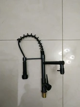 QUYANRE Grifo de cocina con resorte Blackend, pulverizador lateral extraíble, grifo mezclador con mango doble, grifo de fregadero con rotación de 360 para Cocina