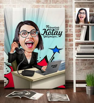 

Personalized Women 'S CEO Cartoon Canvas Table (70x100 cm.) 1