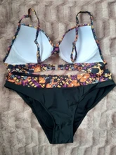 Sexy Swimsuit Bikini-Set Bandeau Push-Up Plus-Size Beach Women Europe Female S--Xxl