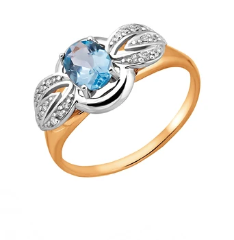 

Gold ring with Topaz and cubic zirconia sunlight sample 585