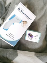 Oxímetro de pulso Digital para dedo, medidor de saturación de oxígeno en sangre, Monitor de ritmo cardíaco SPO2 PR + termómetro infrarrojo