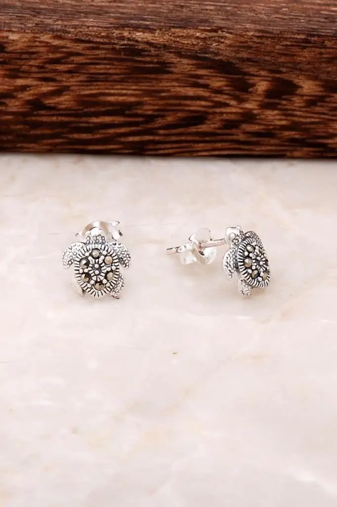 

Tortoise Design Silver Earrings 4533 High Quality Hand Made Original Filigree Silver Jewellery Gift for Women