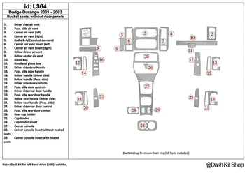 

Interior trim for Dodge Durango 2001-2003. Set L364.