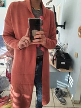 Cárdigan de punto largo y grueso para mujer, suéter de manga larga, cárdigan informal, ropa de calle, suéter de punto abierto, Invierno