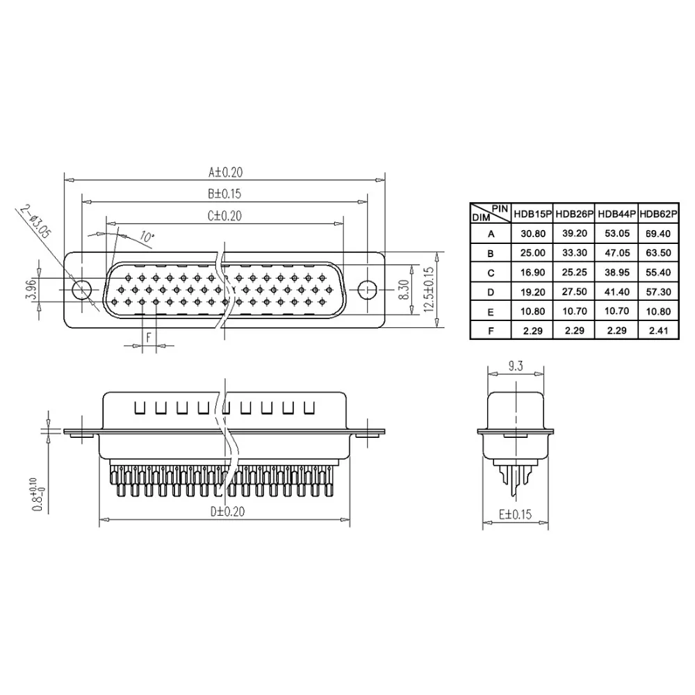 Uxcell 20 шт Connector разъем DB9 штекер/гнездо 9pin 15pin 2row/3row синий/черный порт терминальный адаптер Тип припоя