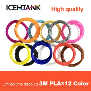 

ICHTANK Plastic Printer Filament for 3d Pen 3 Meter PLA 3D Printer Filament Printing Materials Extruder Accessories Parts